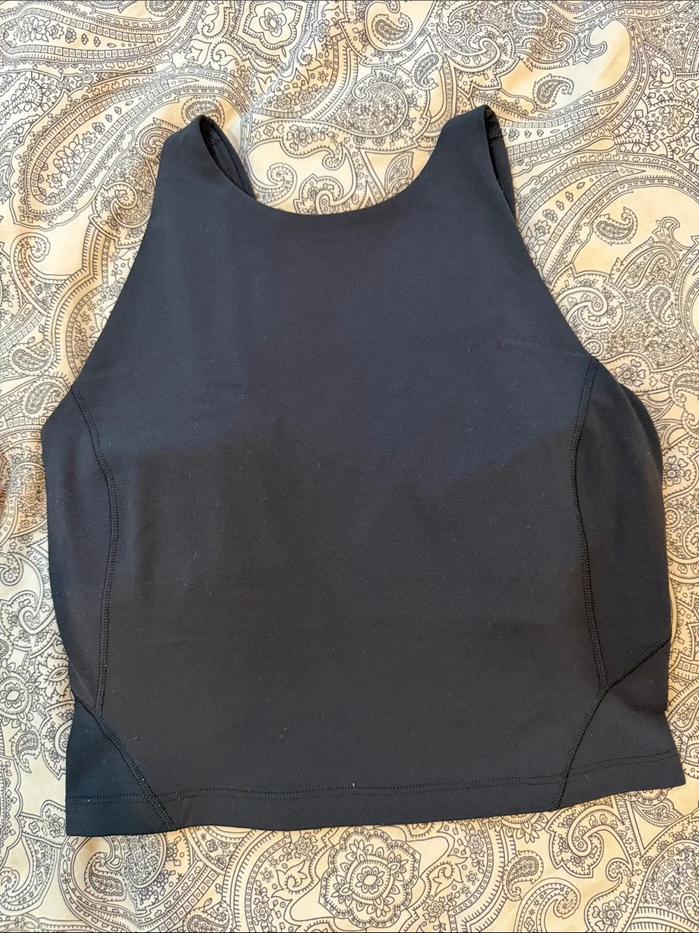 lululemon athletica Black Cropped High-Neck Tank